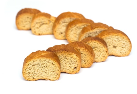 pieces of dried bread, crackersの写真素材