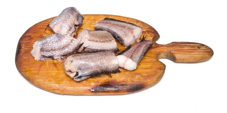 Raw fish chunks for cookingの写真素材