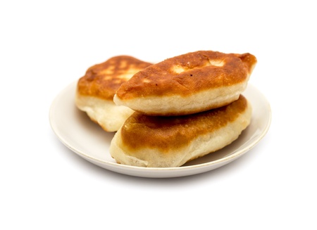 fried cakes on a white backgroundの写真素材