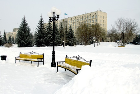 Winter landscape. Administration Petropavlovsk Kazakhstanのeditorial素材