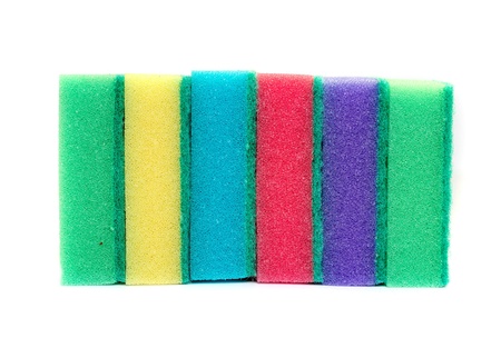 sponge for washing dishes coloredの写真素材