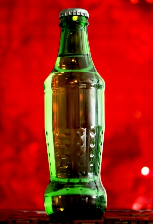 glass bottle filled with liquidの写真素材