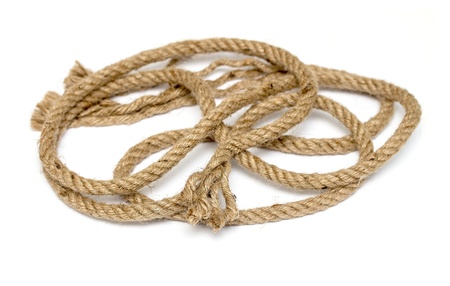 close up of rope part , on white background