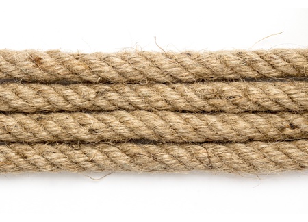 close up of rope part , on white backgroundの写真素材