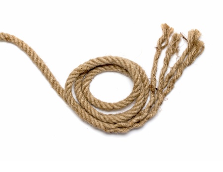 close up of rope part , on white backgroundの写真素材