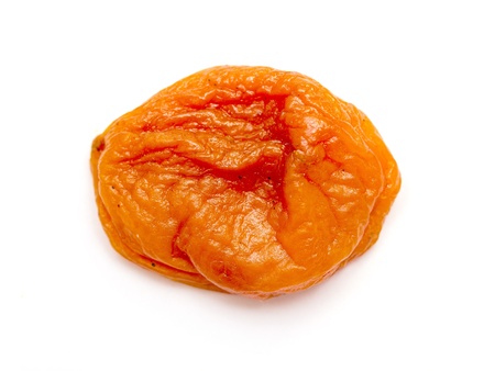 dried apricot on a white backgroundの写真素材
