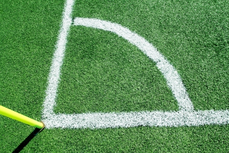 white lines on the football fieldの写真素材