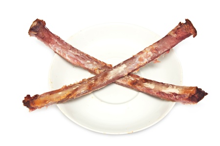 rib bone on white background