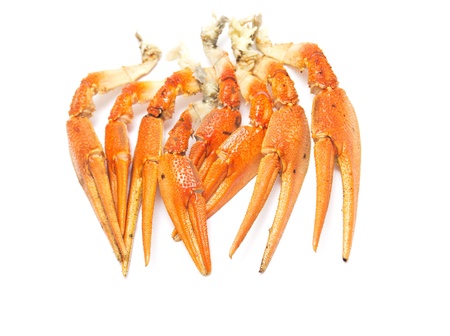 Boiled crayfish on white background の写真素材