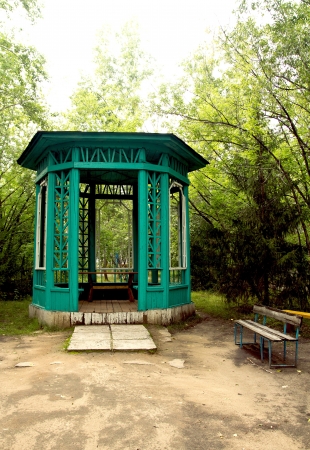 wooden house in the woodsの写真素材