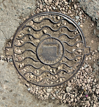 cap the well hatch, steel, USSRの写真素材