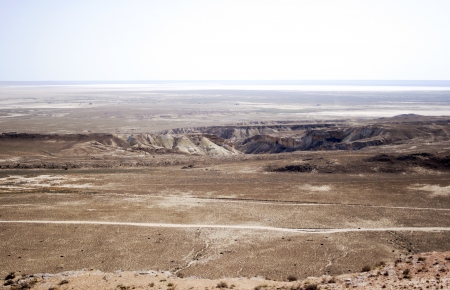 Aktau mountains in national park Altyn Emel in Kazakhstan, Central Asiaの写真素材