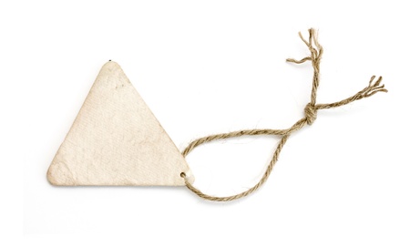 an old piece of cardboard with some twineの写真素材