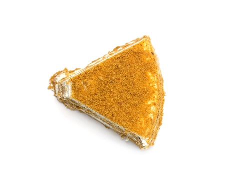 brownie cake on white backgroundの写真素材