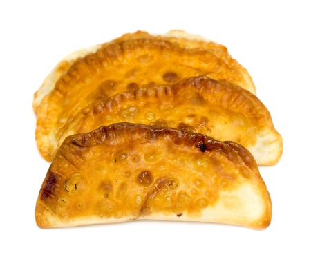 Tasty pasties. Isolated on whiteの写真素材