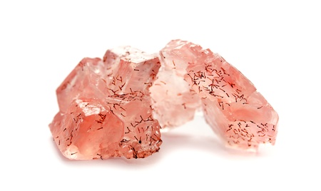 crystal sugar macro isolated on whiteの写真素材