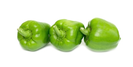 Green pepper on whiteの写真素材