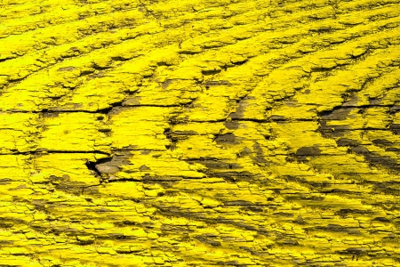 old wood texture traces of yellow paintの写真素材