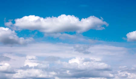 White clouds in blue sky