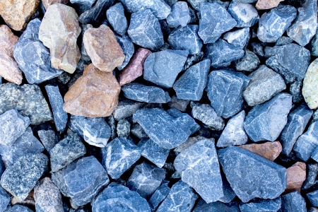 Rail road track ballast stone gravel close-up as backgroundの写真素材