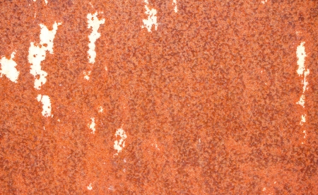 Old rusty metal plate heavily aged and corroded