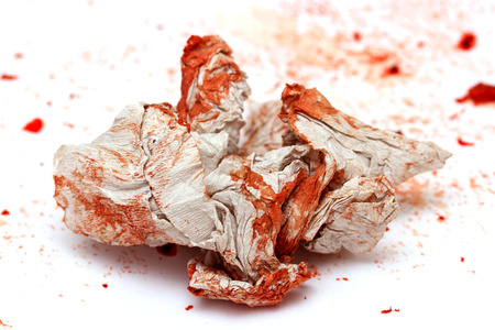 wrinkled paper bloodの写真素材