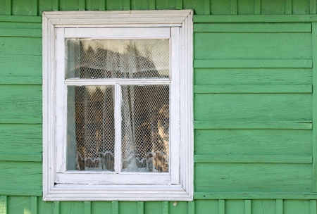 window of old wooden house