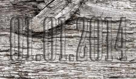 01.01.2014 transparent embossed on wooden backgroundの写真素材