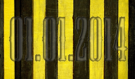 01.01.2014 transparent embossed on wooden backgroundの写真素材