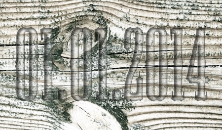 01.01.2014 transparent embossed on wooden backgroundの写真素材