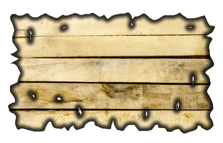 charred wood board isolated on whiteの写真素材