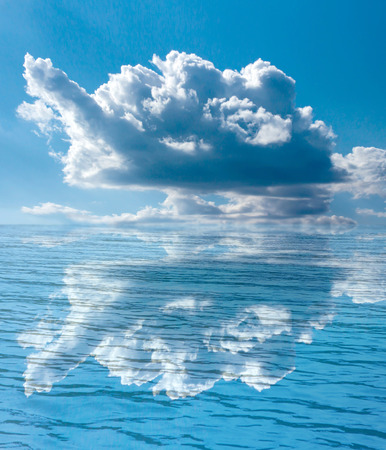 blue sea and clouds on skyの写真素材