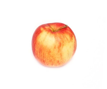 ripe apples on a white backgroundの写真素材
