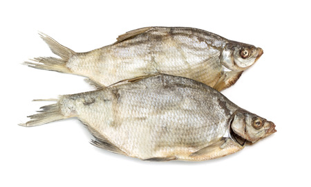 Dried fish on a white background