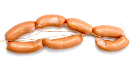 sausage meat on a white backgroundの写真素材