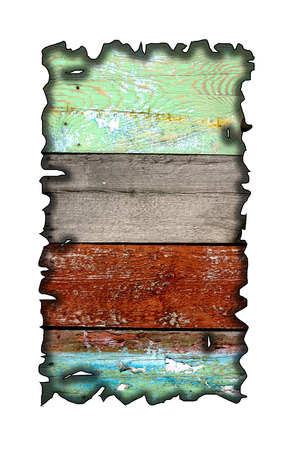charred wood board isolated on whiteの写真素材