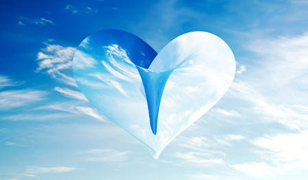 heart background sky clouds abstractionの写真素材