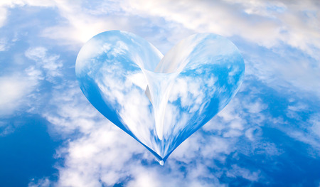 heart background sky clouds abstractionの写真素材