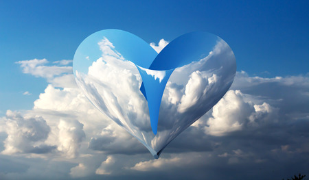 heart background sky clouds abstractionの写真素材