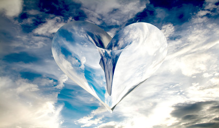 heart background sky clouds abstractionの写真素材