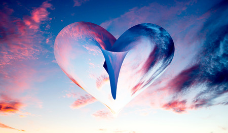 heart background sky clouds abstractionの写真素材