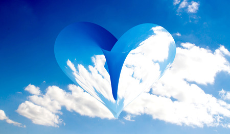 heart background sky clouds abstractionの写真素材