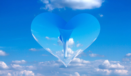 heart background sky clouds abstractionの写真素材