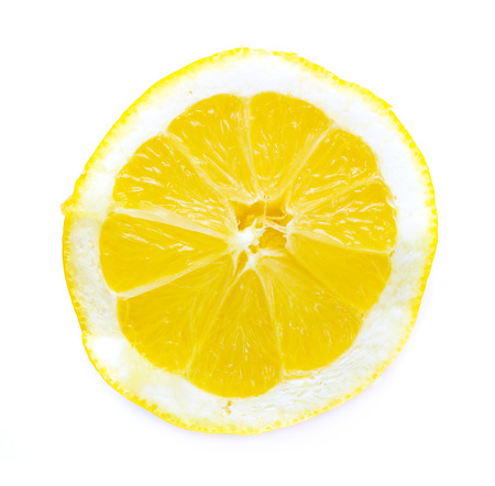 slice of lemon on white backgroundの写真素材