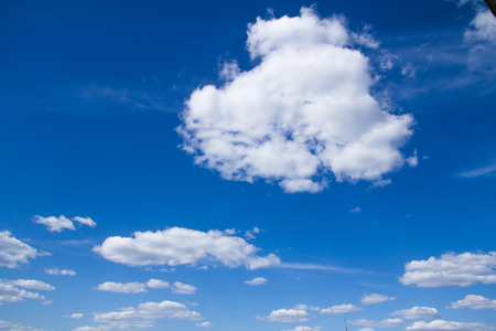 white clouds on blue skyの写真素材