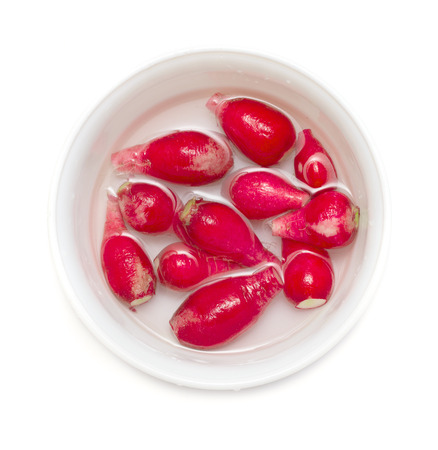 bundle of red radishの写真素材