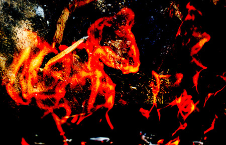 flame fire on black 