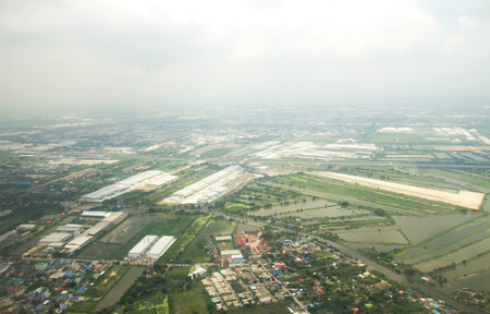 view of city landscape and cloudy Bangkok, Thailandの写真素材