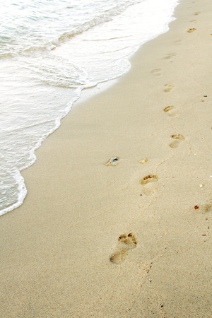 footprint in the sandの写真素材