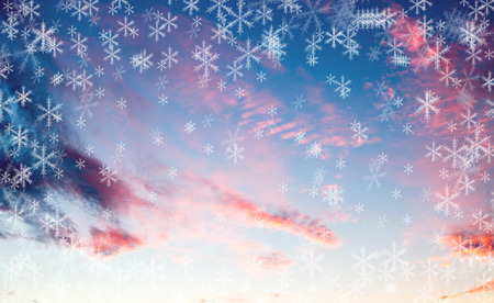 sky clouds snow, Christmas moodの写真素材